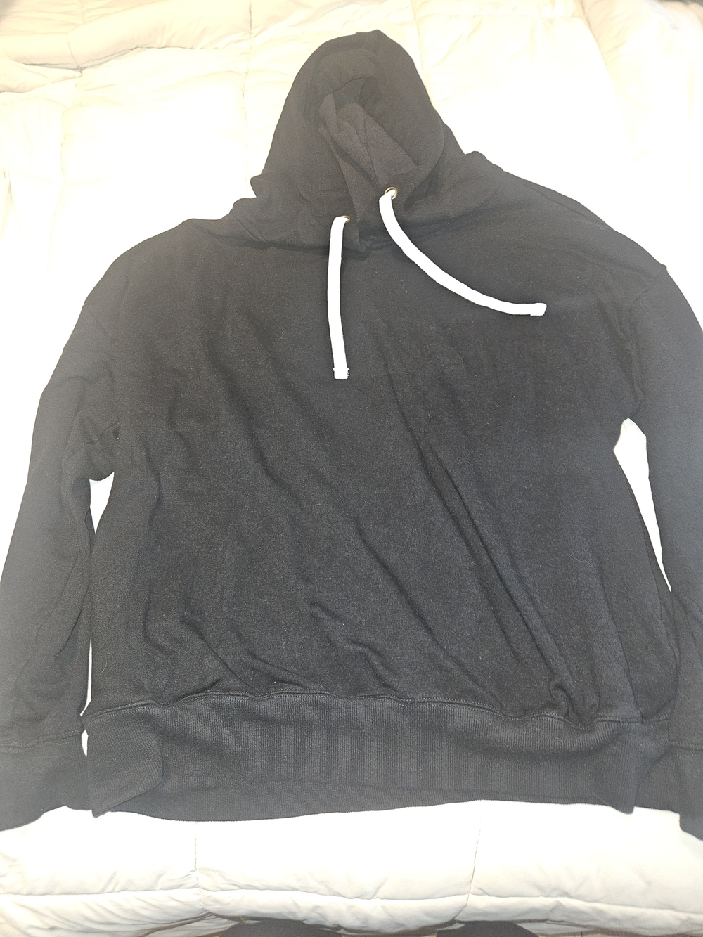Buffalo David Bitton Black Hoodie with White Drawstrings